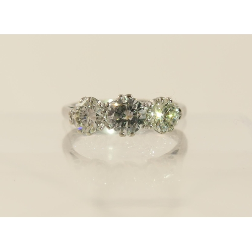 110 - A three stone diamond ring