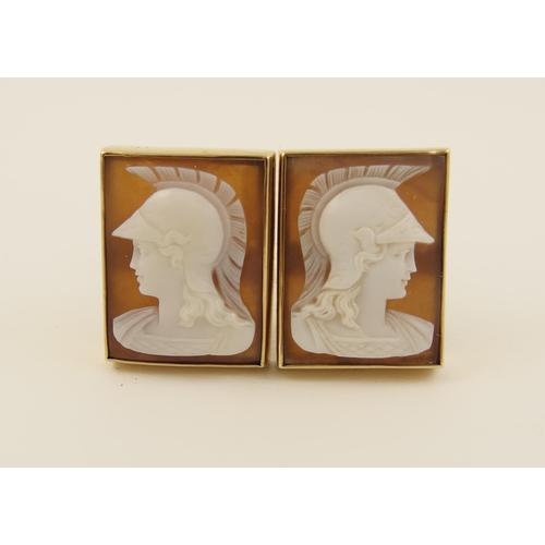 112 - A pair of 9ct cameo cufflinks