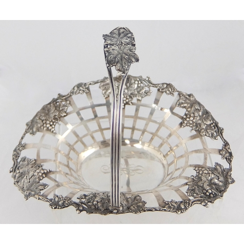 142 - A George III silver swing handled fruit basket