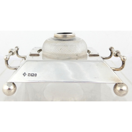 146 - A silver inkstand