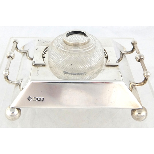 146 - A silver inkstand