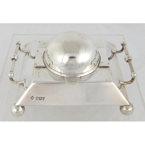 146 - A silver inkstand