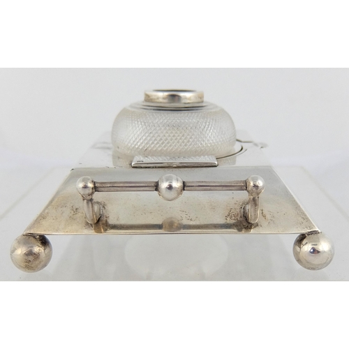 146 - A silver inkstand