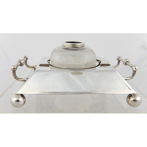 146 - A silver inkstand