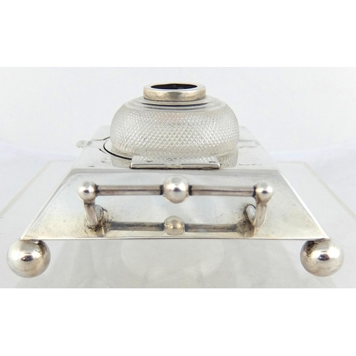 146 - A silver inkstand