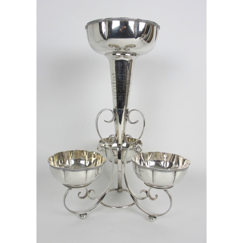 152 - A silver presentation centrepiece epergne garniture