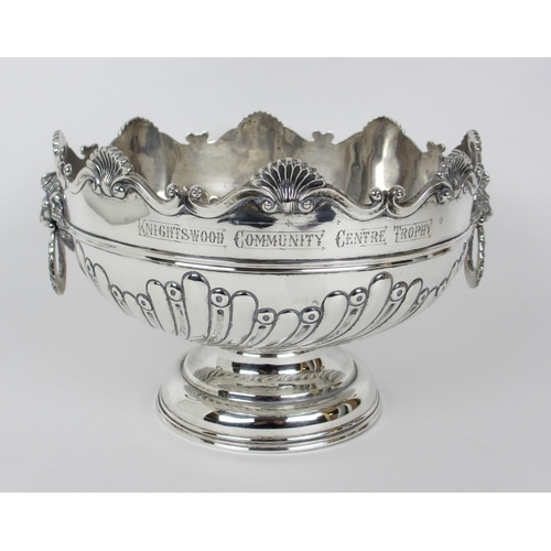 154 - A silver presentation punch bowl