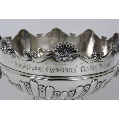 154 - A silver presentation punch bowl