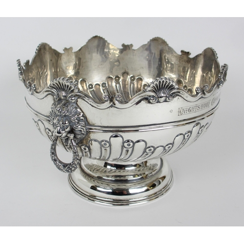 154 - A silver presentation punch bowl