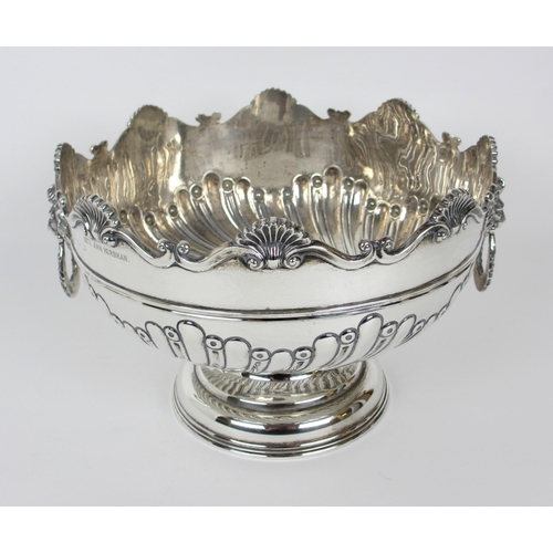 154 - A silver presentation punch bowl