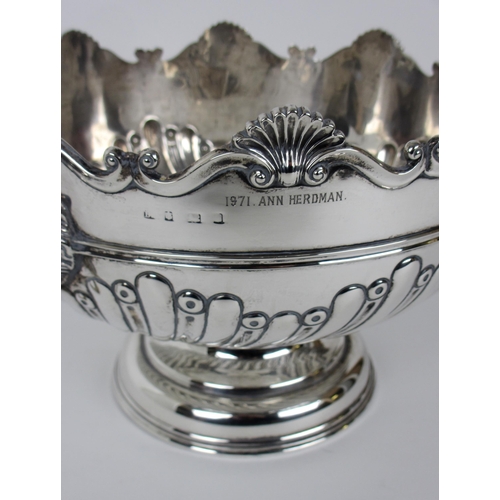 154 - A silver presentation punch bowl