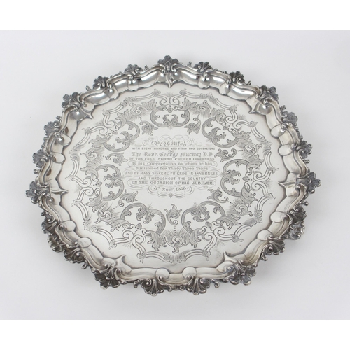 158 - A Victorian silver salver