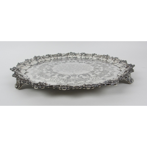 158 - A Victorian silver salver