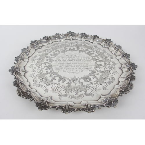 158 - A Victorian silver salver