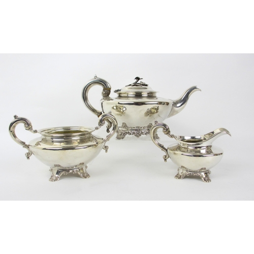 159 - A three piece silver tea service