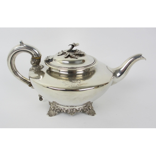 159 - A three piece silver tea service