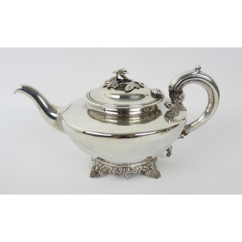 159 - A three piece silver tea service