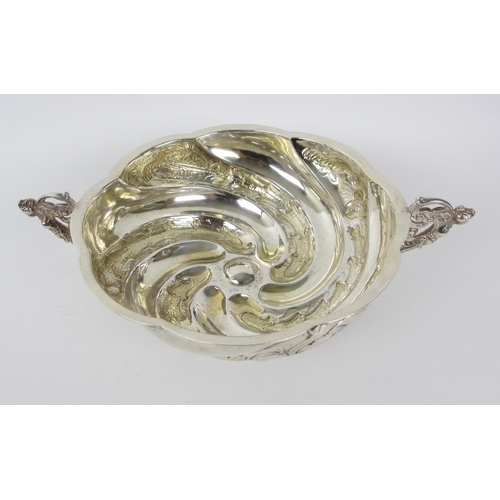 160 - A silver fruit bowl