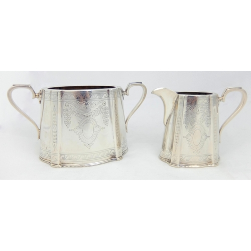 164 - An Edwardian silver cream and sugar