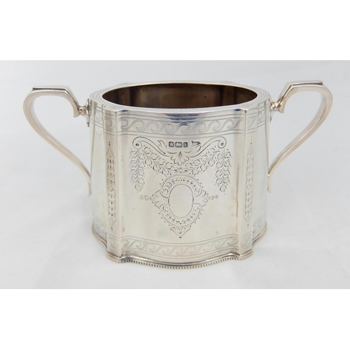 164 - An Edwardian silver cream and sugar