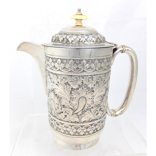 165 - A Victorian silver coffee pot