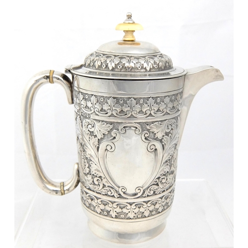 165 - A Victorian silver coffee pot