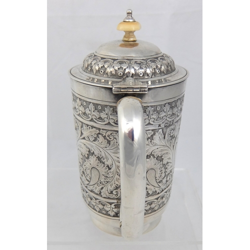 165 - A Victorian silver coffee pot