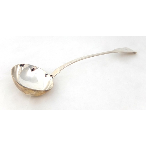 167 - A William IV silver soup ladle