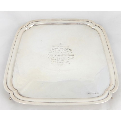 168 - A silver presentation tray