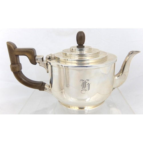 169 - An Art Deco silver four piece tea service