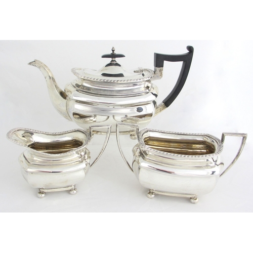 170 - A three piece silver tea service