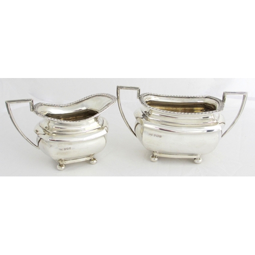 170 - A three piece silver tea service