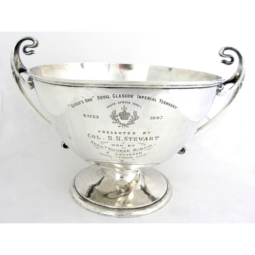 172 - A large silver trophy bowl by Elkington & Company