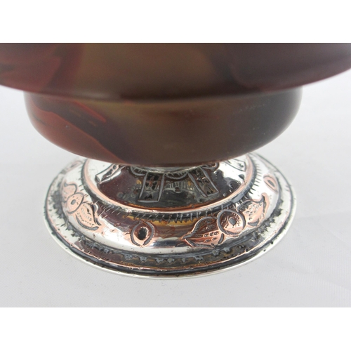 173 - A 17th Century white metal and agate bowl