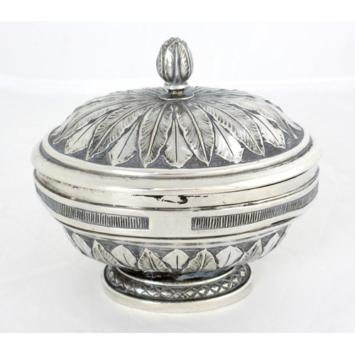 174 - An early 19th Century white metal bowl and cover