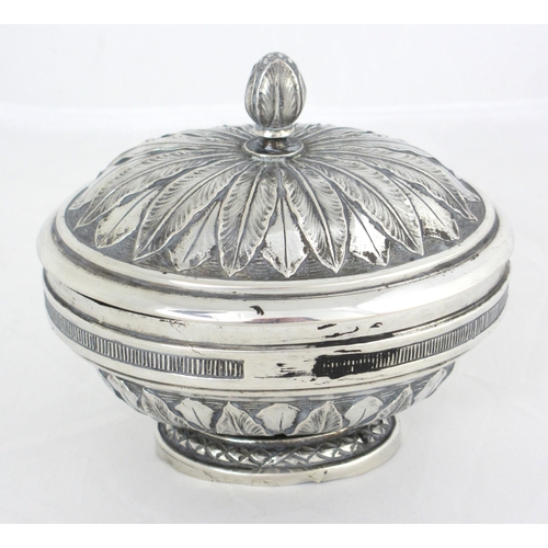 174 - An early 19th Century white metal bowl and cover