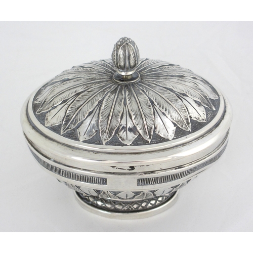 174 - An early 19th Century white metal bowl and cover