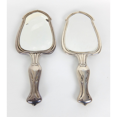 178 - An Art Nouveau silver ten piece dressing table set