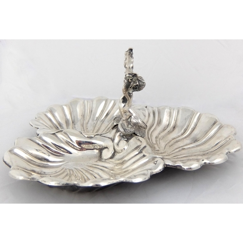 178A - A silver triptych fruit dish