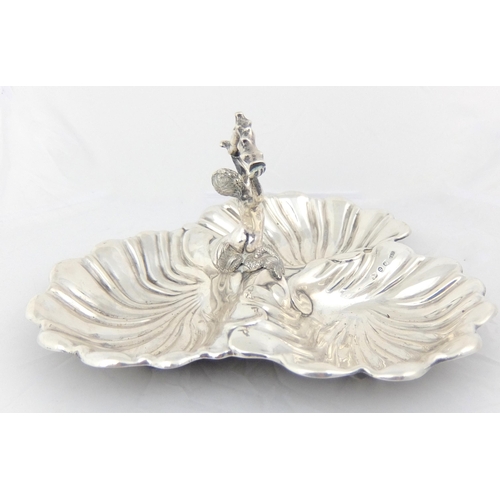 178A - A silver triptych fruit dish