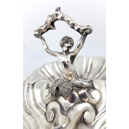 178A - A silver triptych fruit dish