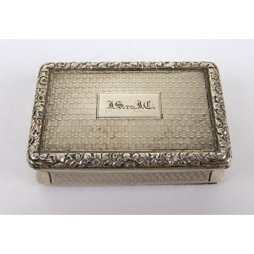 190 - A George IV silver snuff box