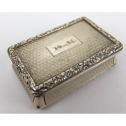 190 - A George IV silver snuff box