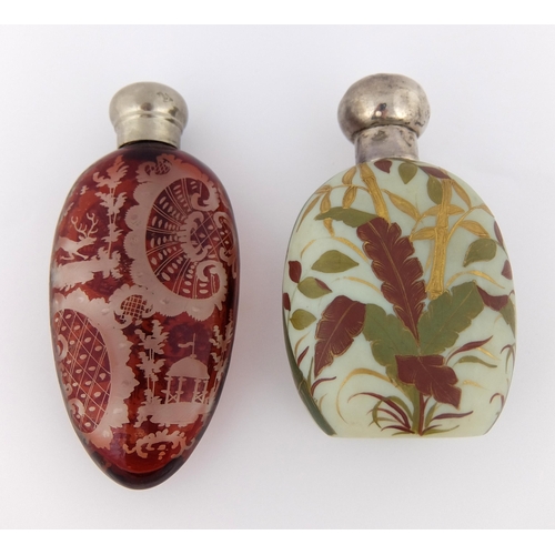 191 - A ruby glass scent flask