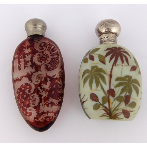 191 - A ruby glass scent flask