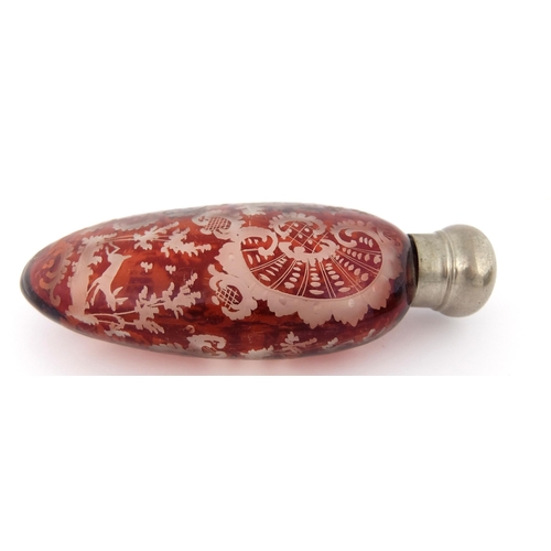 191 - A ruby glass scent flask