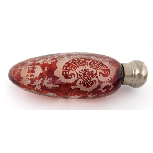 191 - A ruby glass scent flask