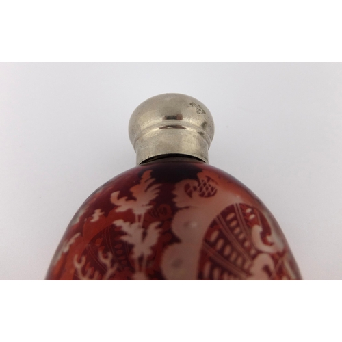 191 - A ruby glass scent flask