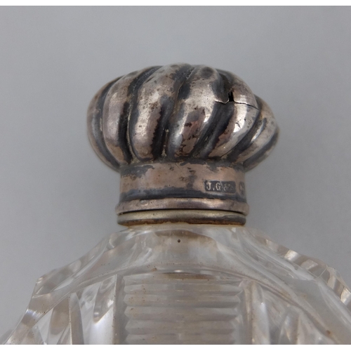 193 - A cut glass scent flask