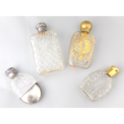 195 - A cut glass sterling silver mounted scent flask